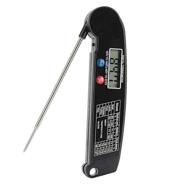 Digital Meat Thermometer Waterproof Instant Read Foldable Probe for Kitchen Cooking BBQ Grilling Black
