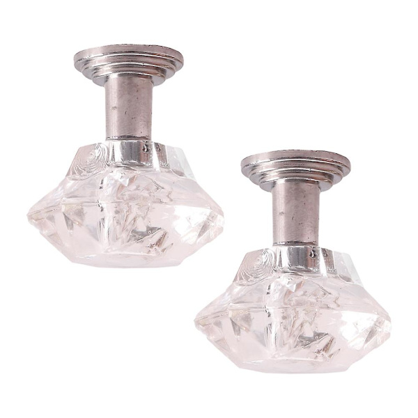 2 stk Miniatyr Møbler Miniatyr Lampe Krystall Lysekrone Mini Lysekrone Modell Mini Lysekrone O Silver 2.5x2.5x2.4cm