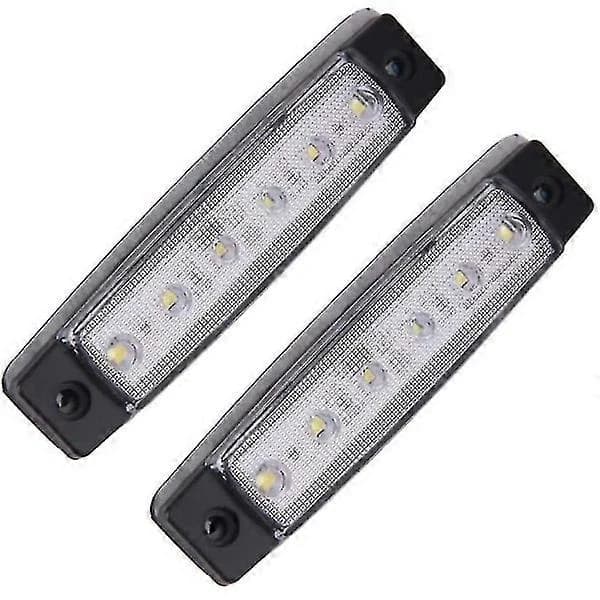 HA~st 12v 6 LED Trailer Marker Tail Light Position Light Side Marker Light Signal Light Dashboard (White)