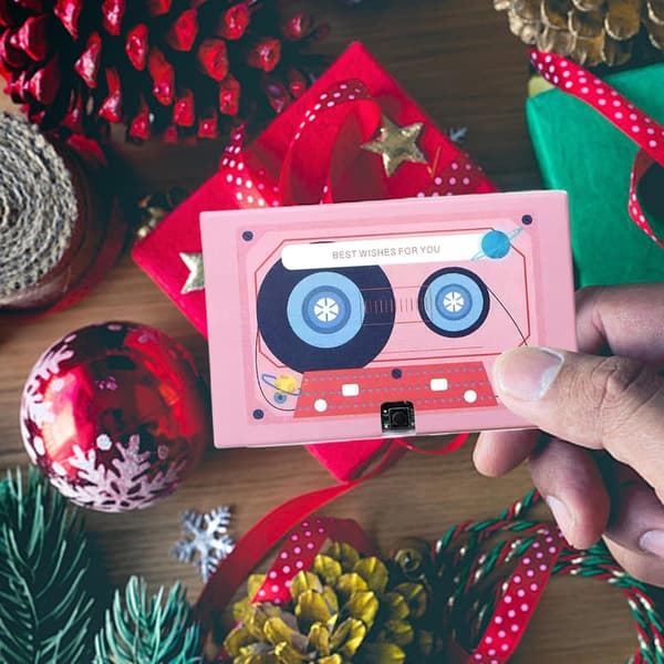 Voice Recording Cassette Tape Gift 60 Second Message Recorder Customizable Audio Greeting Card for Couples