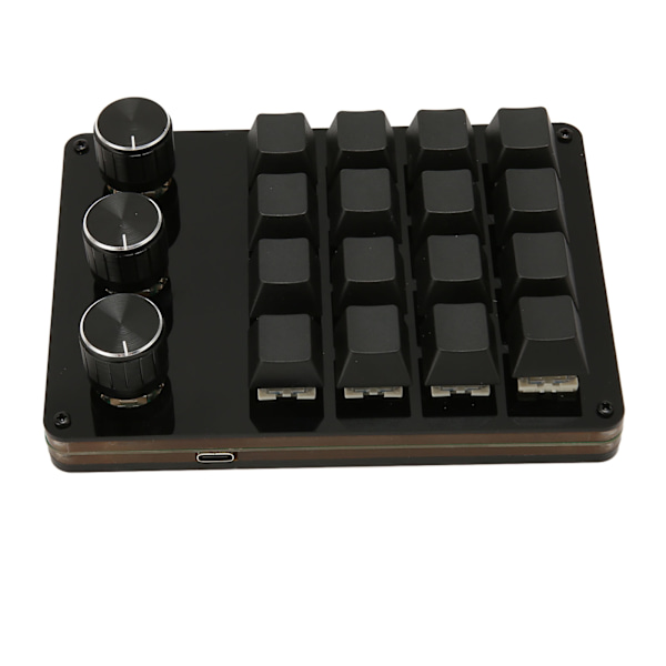 Programmable Keyboard with 16 Keys, 3 Knobs, Blue Switch, Mechanical, Hot-Swappable, Mini Keyboard for Gaming, Office, Media