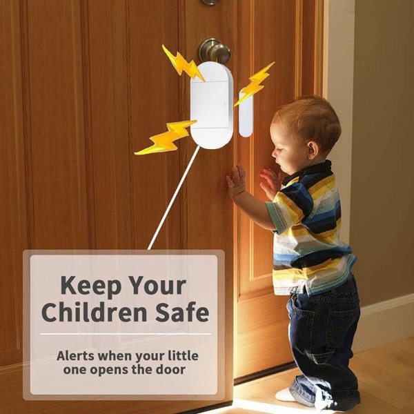 Dørvinduealarm til hjemmepool Børnesikkerhed med 2 fjernbetjeninger Dørindgang Indbrudstyv Magnetisk sensor Sikkerhedsalarmsæt til butiksgarage (3)