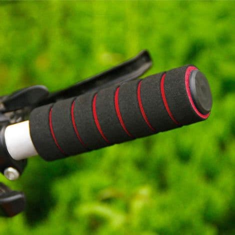 Red Non-Slip Foam Handlebar Grips for Bicycle - 1 Pair