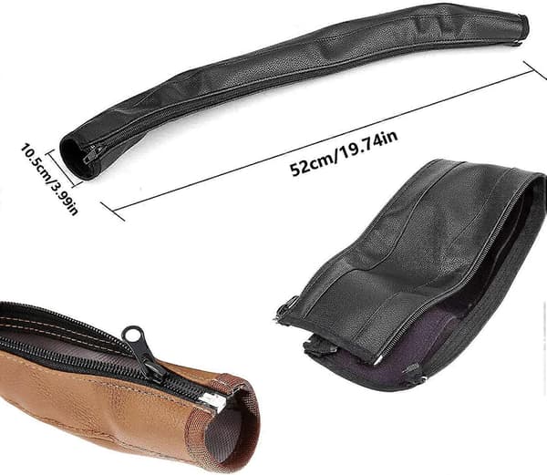 2 Pieces Universal Stroller Handle Covers, for Stroller Handle with Removable Zipper Waterproof Stroller Accessories (Brown, Black)
