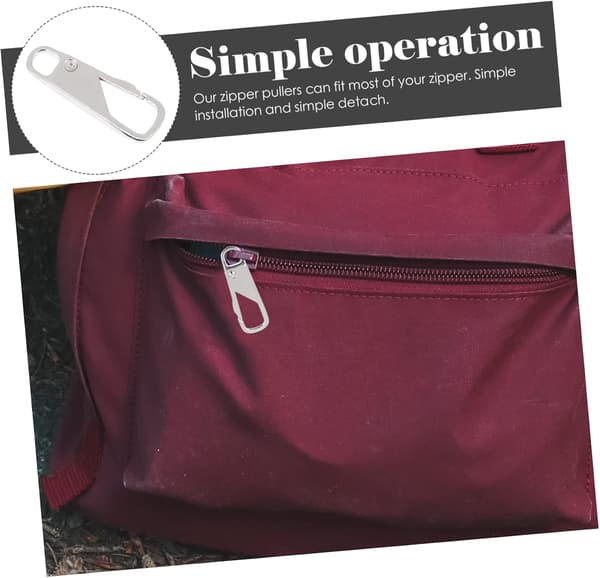 Removable Zipper Pulls, Replacement Slider for Bags, School Bags, Suitcases, Jackets, Sportswear
