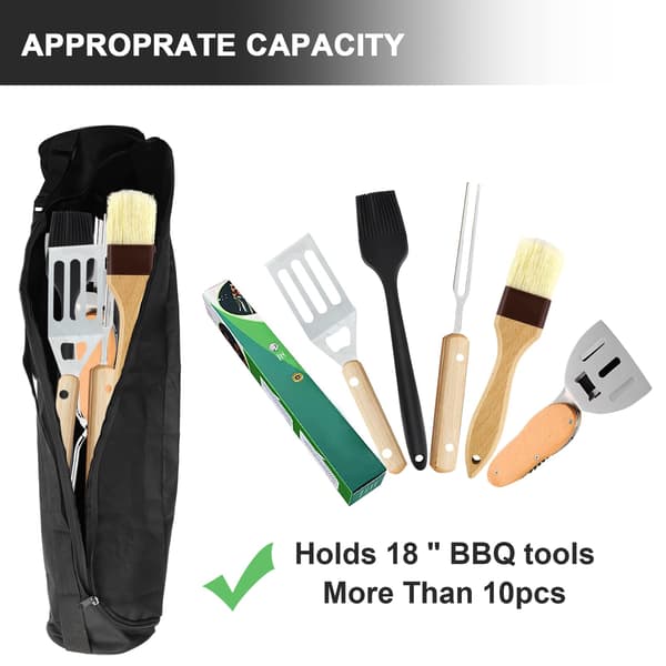 Grill Tool Storage Bag, Outdoor Oxford Black Storage, Grill Tools