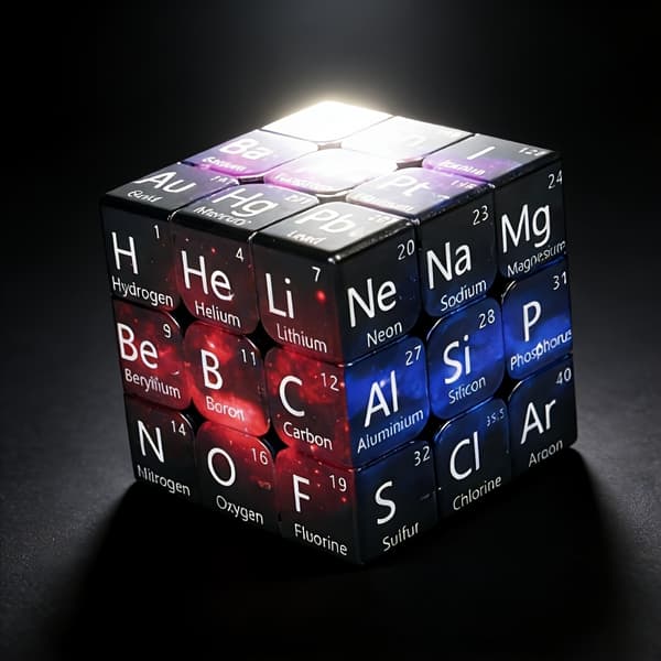 Starry Sky Chemical Elements 3x3 Cube Puzzle, Medium Difficulty Debut, High-Resolution Printing Extremely Durable Starry Sky Style Starry Sky Style