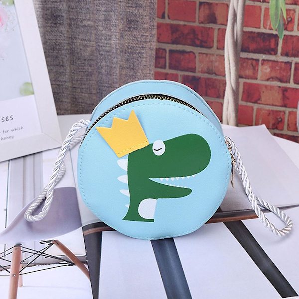 Børnepige Tegneserie Dinosaur Skulder Crossbody Taske PU Læder Skuldertaske Lille Tote Møntpung Gul