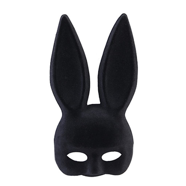Halloween-eläimen musta naamio, puoli kasvot, pupun korvat, pääsiäisen cosplay-tarvikkeet