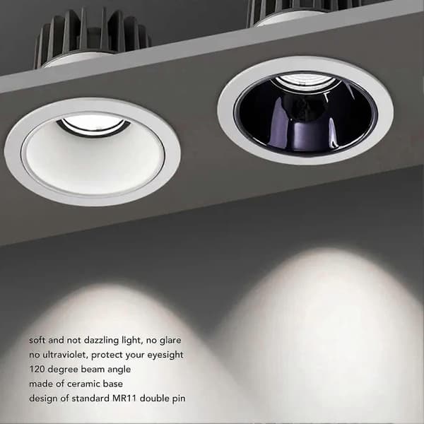 Halogenlampe, 12V Halogenlampeerstatning og 2-pakning MR11 Halogen Spotlampe med Frontglassbeskyttelse