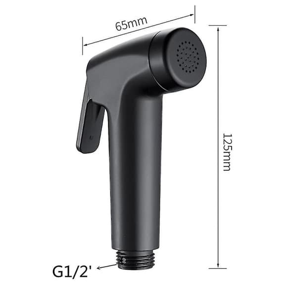 Sort håndholdt bidet-bruserpistol ABS brusehoved spray sæt toilet