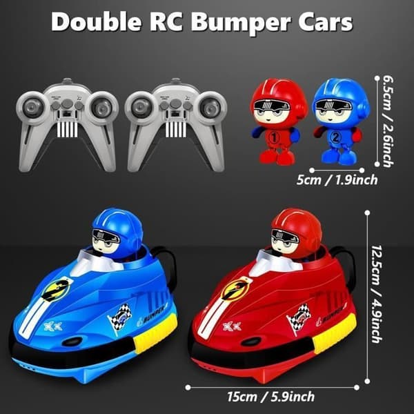 Bumper Car Toy - LARGEIGHT - Multiplayer - 2 Pieces - Ejectable Doll - Red and Blue