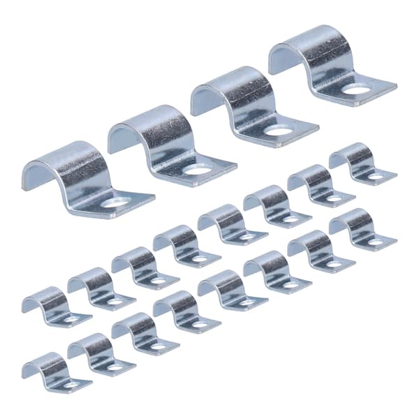 Enkelthulls slangeklemme 20 stk. Galvanisert rustfritt stål for gummiringer 6mm