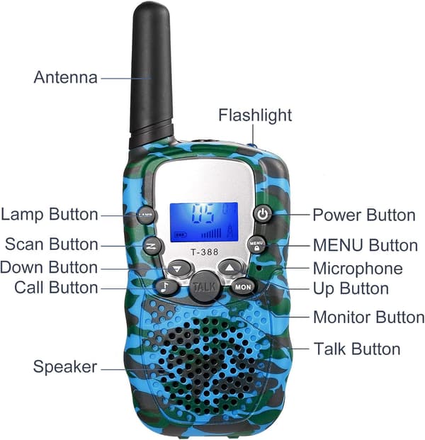 Walkie-talkies för barn, 3 km räckvidd