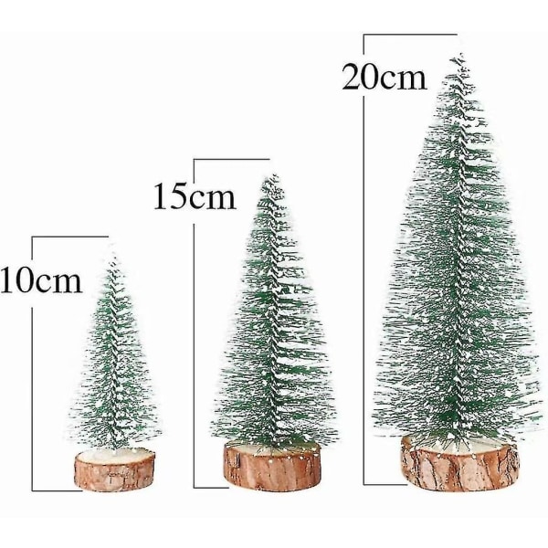 Mini juletræ kunstigt, 9 stk. Mini grantræ falsk med sneeffekt juledekoration jul