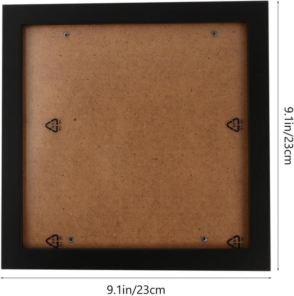 Square Wooden Photo Frame Simple Creative Design Black Wood Material Stable Movable Support