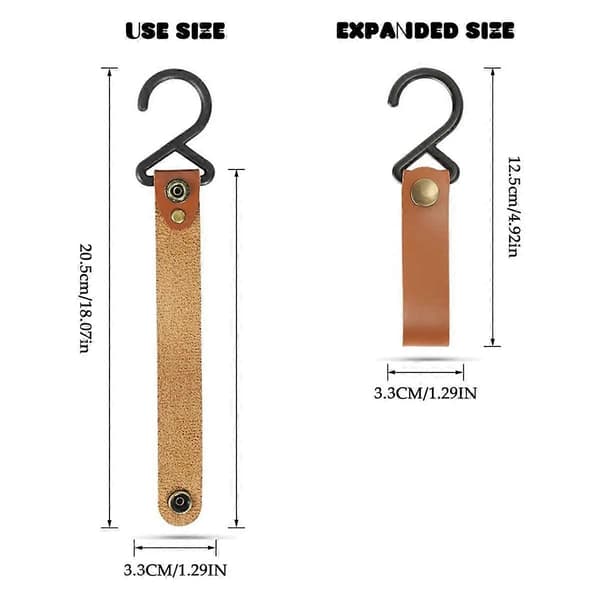 8 Pcs Leather S-Hooks Leather Hook, S-Hooks S-Shaped Hooks Coat Hook for Hanging, Camping Hook Hanging -FM- Brown Brown