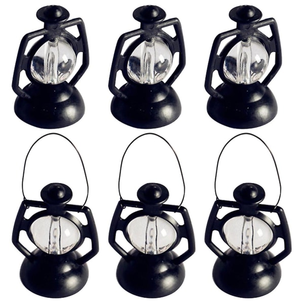 6st Retro Liten Fotogenlampa Formad Dekor Vintage Xmas Hängande Fotogen Ljus UtsmyckningSvart2,5x2. Black 2.5x2.5x3.5cm