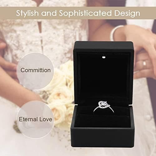 Smykkeskrin med LED-lys, halskæde, armbånd, ring