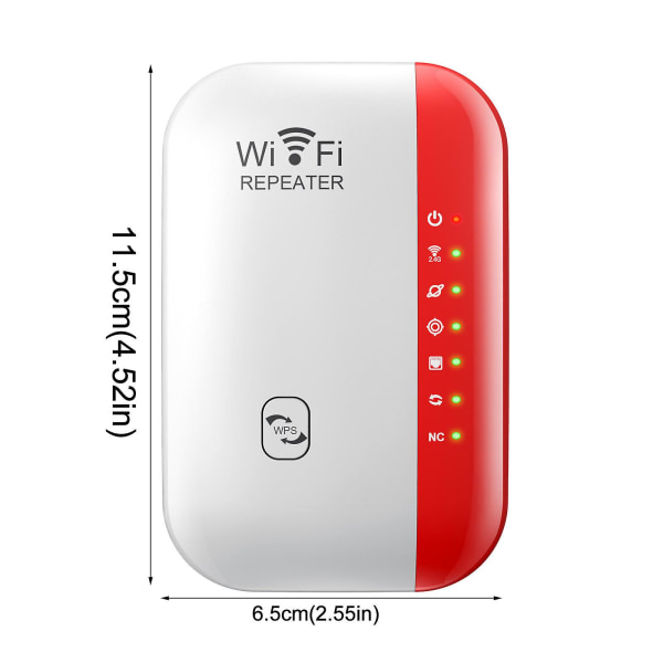 300 Mbps Mini Wifi Booster - Støtter Flere Enheder og Grundlæggende Internetapplikationer - Rød EU Red EU