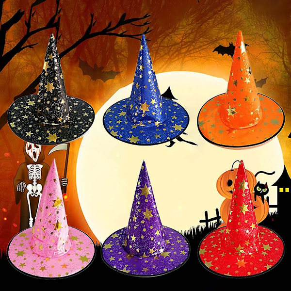 Halloween-bronssattu noita- ja velhohattu, naamiointikorkki, roolipelivarusteet, oranssi