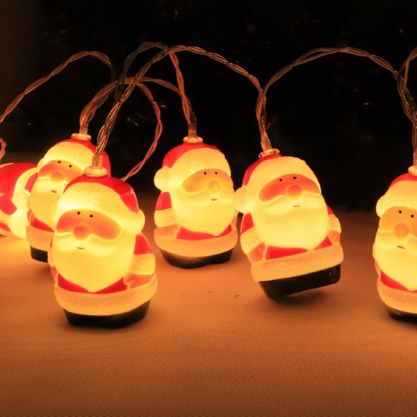 Julelys, LED-lys, batteridrevet julenissepynt, fest, vegg, juletrepynt (1,5M 10LED)