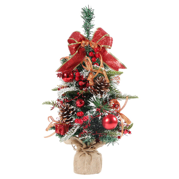 Mini kunstige juletræer Xmas Skrivebordsdekoration Træsæt Bordplade Juletræ , Til Jul Bordpladedekorationer Rød Red