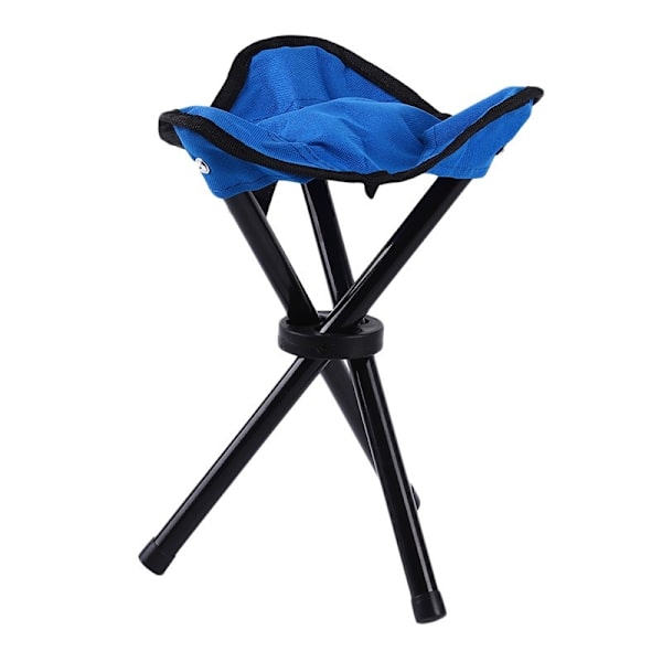 Blå Bærbar Foldbar Canvas 3-Benet Tripod Skammel til Vandreture, Camping, Fiskeri, Picnic, Strand, BBQ, Rejser, Rygsækrejser, Have