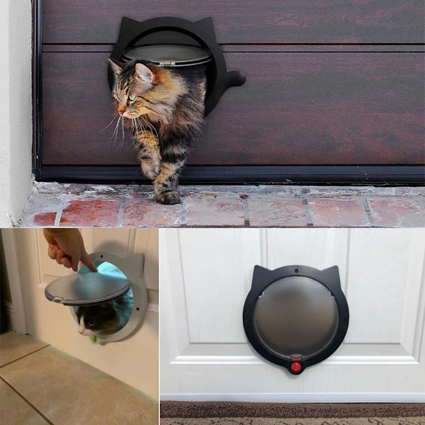 Stor kattlucka för inomhus eller utomhus, kattlucka för katter och små hundar upp till 10 kg, 30*28cm, hållbar