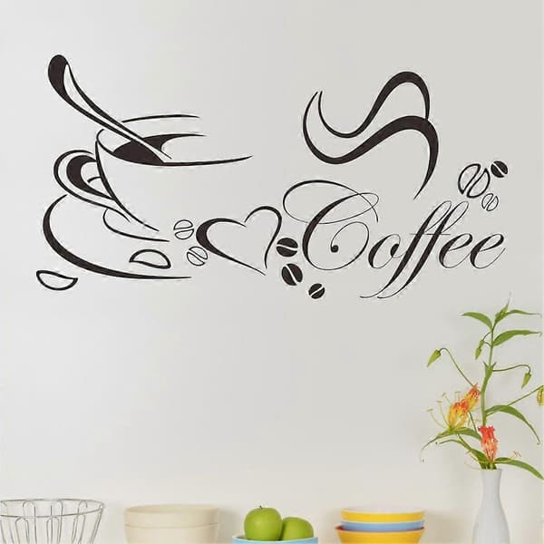 SSRGV 2 Pcs Distinct Coffee Cup Pattern Decorative Wall Decal for Kitchen Living Room Decoration