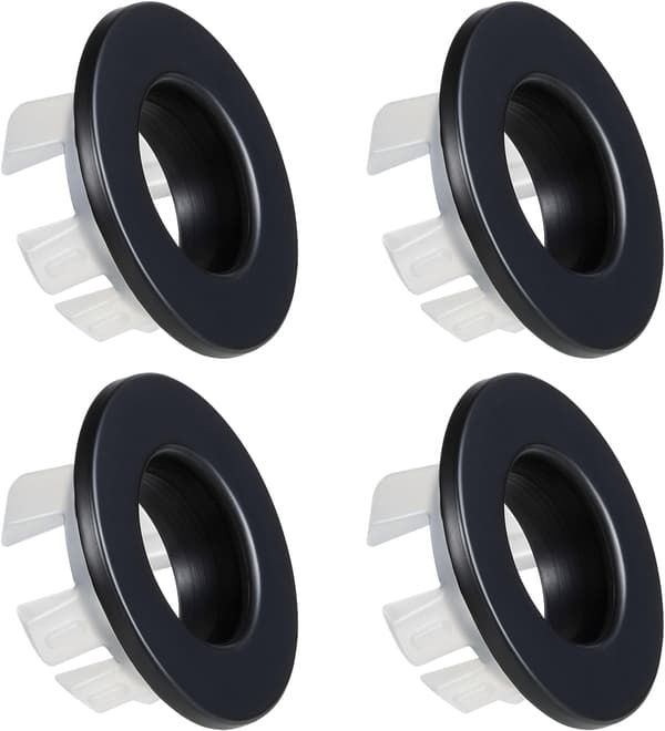 4-pack diskbänksöverflödesring, svart material för