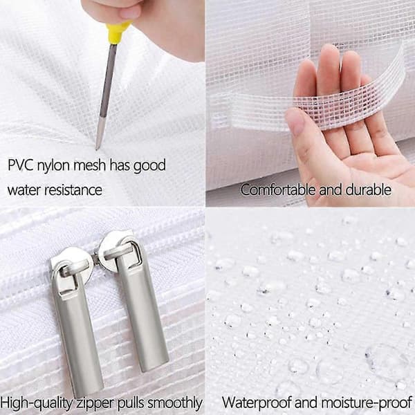 Under Bed Storage Container with Zipper 50*40*15cm Durable PVC Storage Organizer for Clothes, Bedding, 2-Pack