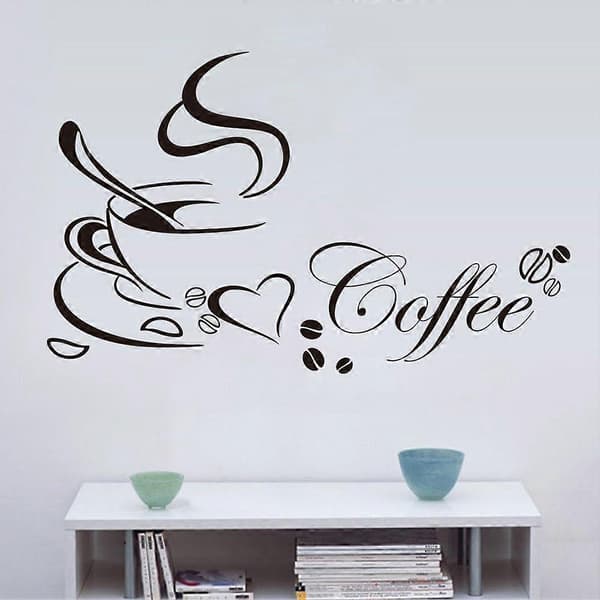 SSRGV 2 Pcs Distinct Coffee Cup Pattern Decorative Wall Decal for Kitchen Living Room Decoration