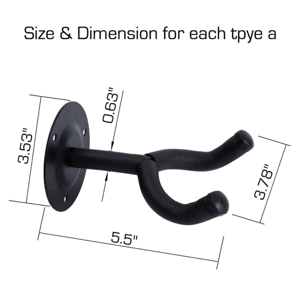 Väggfäste för Ukulele - Stativ för Ukulele, Banjo och Mandolin - 2-pack