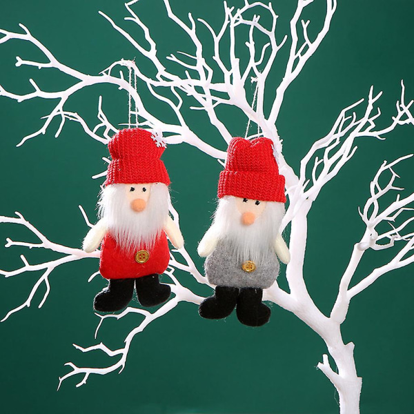 4-pack Julgranspynt Hängande Dekorationer Tomte Snögubbe Docka Jultomte Pojkar Flickor Semesterpynt