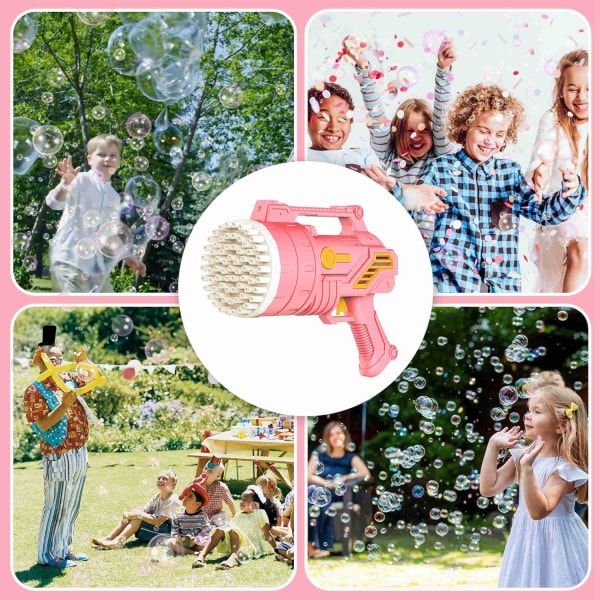 2-pack Bubbelpistol, 69 Hål Bubbelpistol med Ljus, Bubbelblåsare för Barn Sommar Utomhusleksak Bröllop Fest Födelsedagspresenter