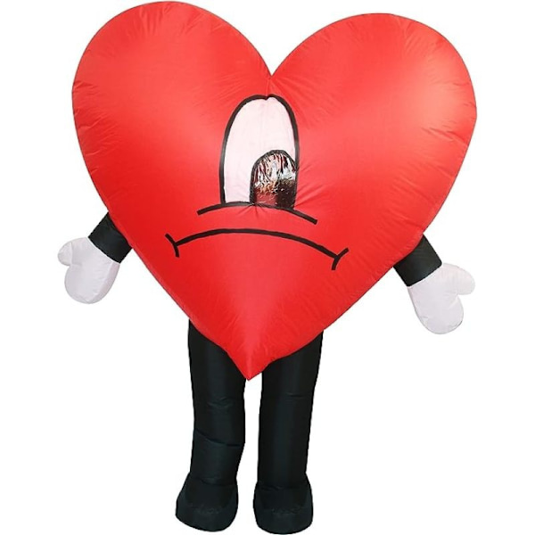 Oppustelig Rød Kærlighedshjerte Kostume Blæs Op Dragt Maskot Kostume Sjovt Voksen Halloween Kostume Valentinsdag Julefest cos