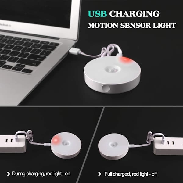 Innovative Rechargeable Motion Sensor Puck Light, Wireless Dimmable Cabinet Lighting, Energy-Saving Magnetic Wardrobe Light, Self-Adhesive...