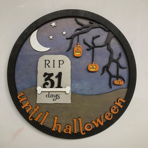 Kreative Halloween Træ Midtpunkter DIY Nedtælling Ferie Dekorationer