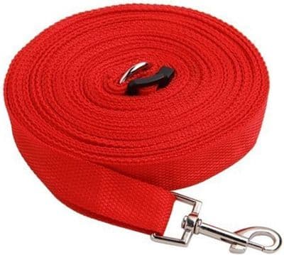 Dog Leash, 15m, Extra Long Red Training Leash for Small, Medium, and Large Dogs, Perfect for Training
