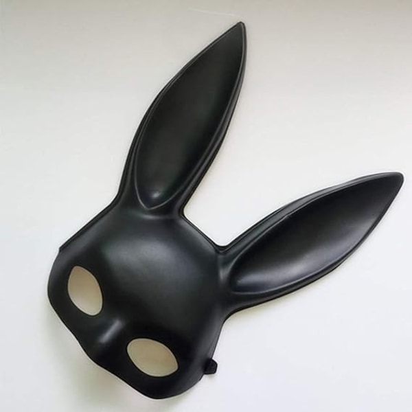 1 kpl Bunny-naamio Naisten naamio Kanin naamio Halloweenin pääsiäisen juhlan asuste (mattamusta)