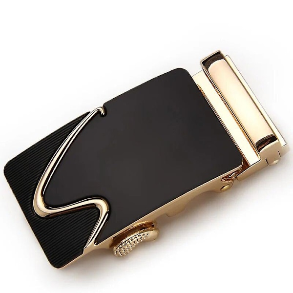 Fashion Lyx Glod Legering Automatisk Pu Bältesspännen för Herr Läder Midjebälten för Män Byxbältesspännen 3.5cm Herrbälte