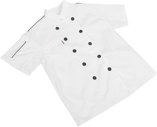 Chef Jacket Short Sleeve Breathable Cotton Kitchen Coat for Men Restaurant Uniform White Size M