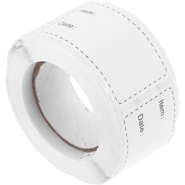 1 Rull Fryser Etiketter Mat Oppbevaring Klistremerker Kjøleskap Fryser Papir Etiketter Mat Etiketter (250 Etiketter White 6x6CM