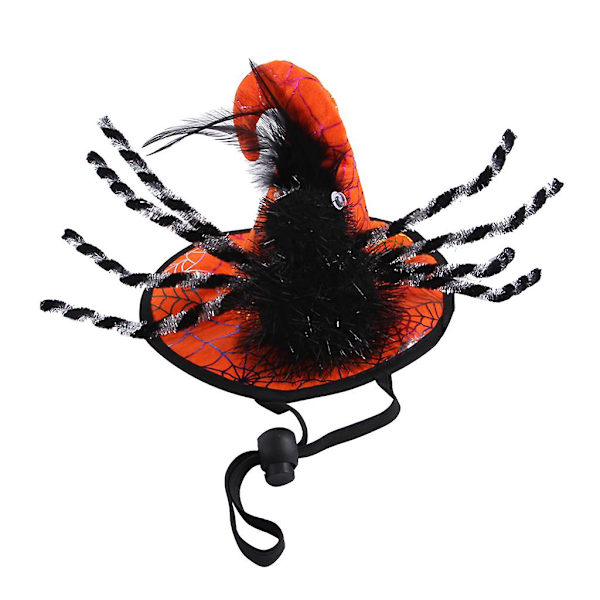 Hatt Halloween Kostym Katt Valp Valp Med Söt Spindelmönster Orange