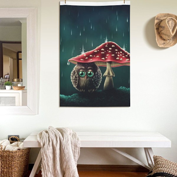 Mystinen Söpö Pöllö Sieni Timanttimaalaussarjat Aikuisille, 5D DIY Kasvi Timanttitaidesarjat Aloittelijoille, Kristallikuva Timantti