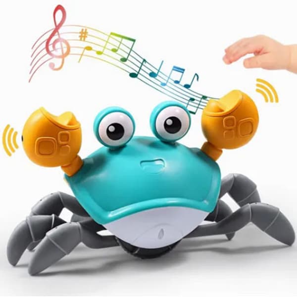 Crawling Toy Automatic Obstacle Avoidance Robot USB Rechargeable With Lights And Music