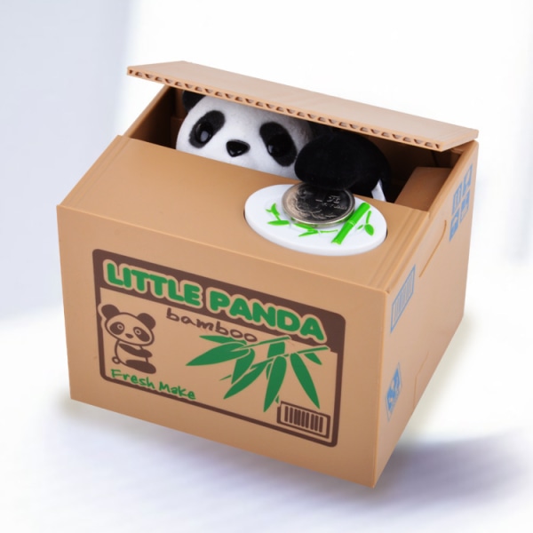 Yksiosainen elektroninen Panda-säästöpossu lapsille ja aikuisille, säästöpossu Panda Claw -kolikoilla, hauska pieni säästöpossu-11.59.59C