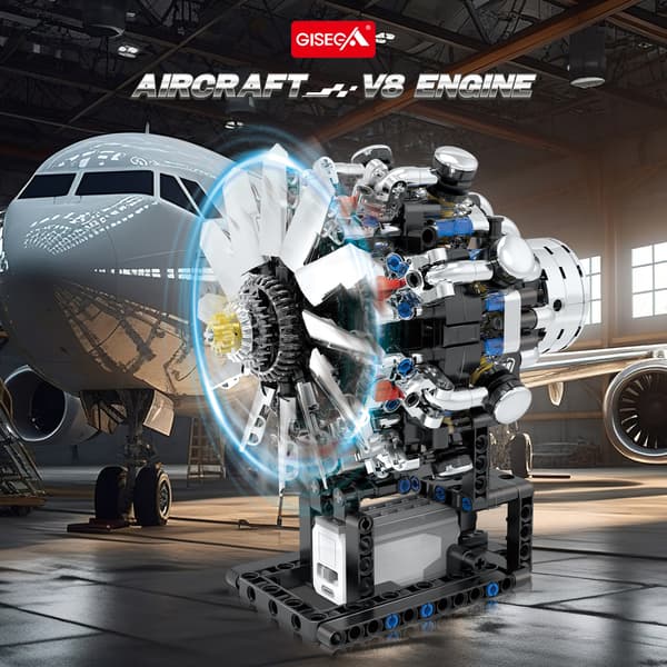 Flymotor Mekanisk Modelbyggesæt – USB-drevet Samlemodel af flymotor aero engine