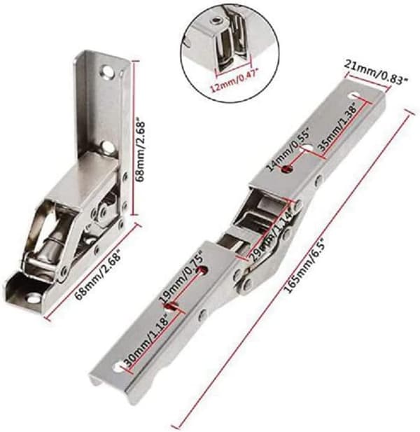 2 pieces cabinet hinges, 90/180 degree folding hinges overlay Sta